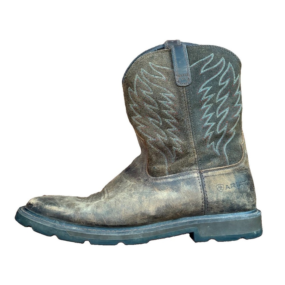 ARIAT Big Rig Waterproof Soft Toe Brown Leather Work Boots 15 EE Square Toe